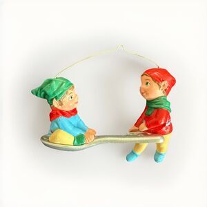Vintage Christmas Hallmark Keepsakes 1990 Spoon Riders Elves Ornament